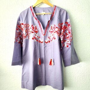 Mud pie embroidery bohemian tunic Blouse